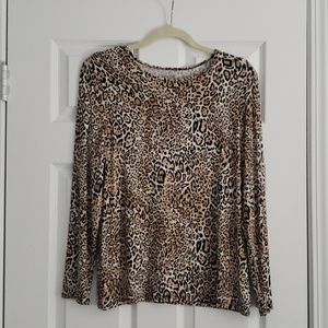 CHICO'S Leopard print long sleeve top